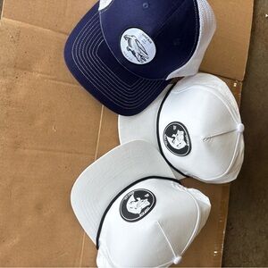 Navy & White Patch Trucker Hats - Set of 3